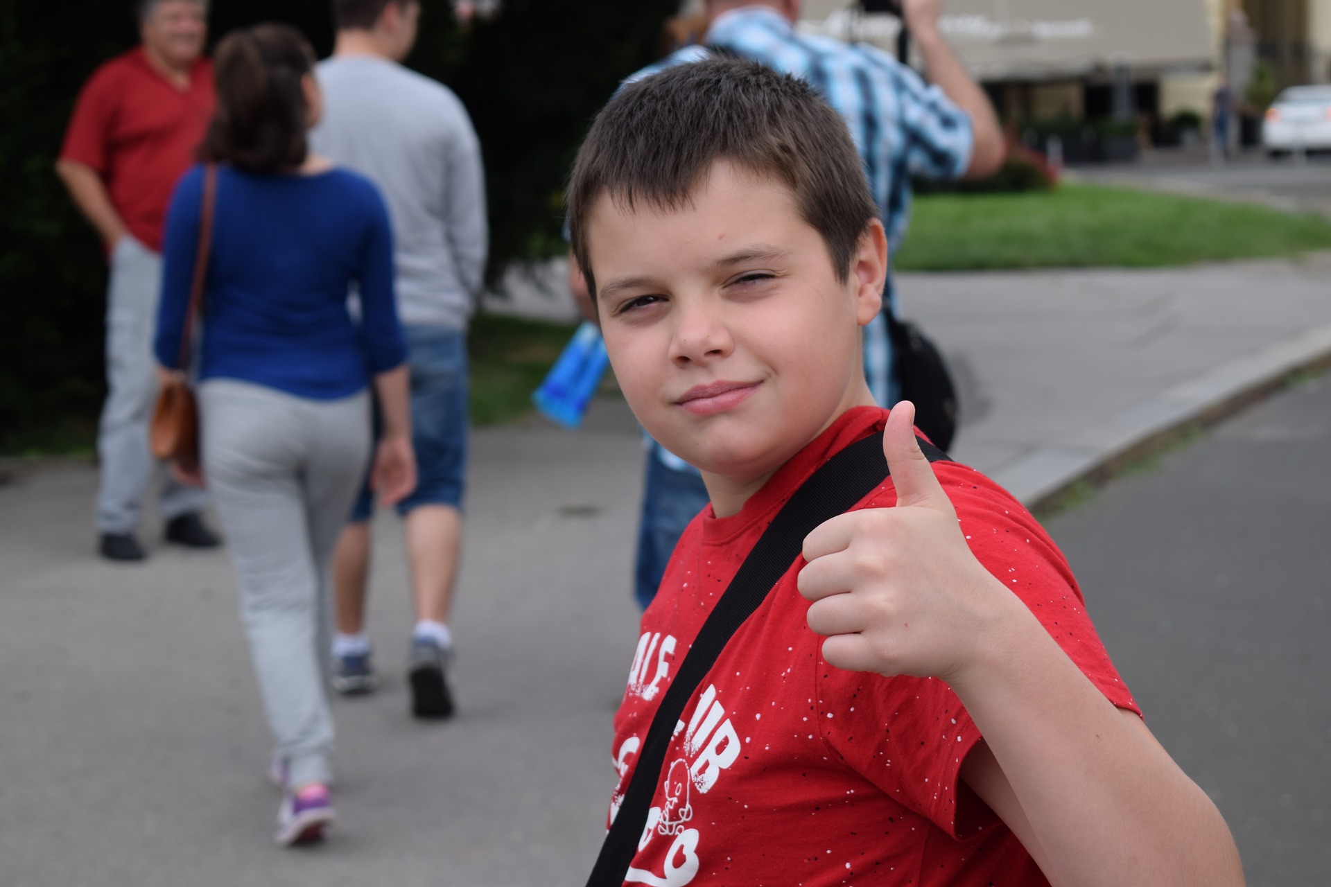 Boy with thumbs up