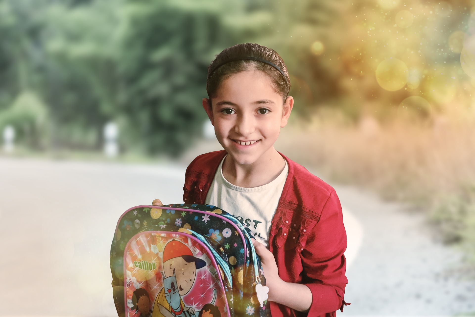 Girl with backpack