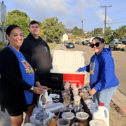 Parents buying coffee at Avondale to support the PTA