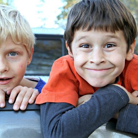 Two boys smiling