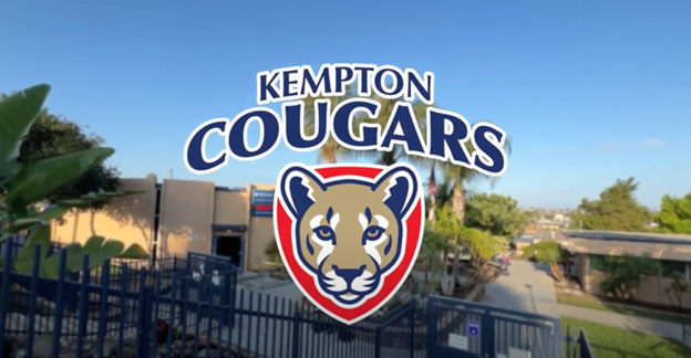 Kempton Dual Language Academy campus with logo over