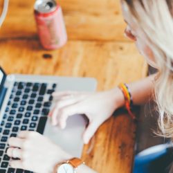 woman on computer