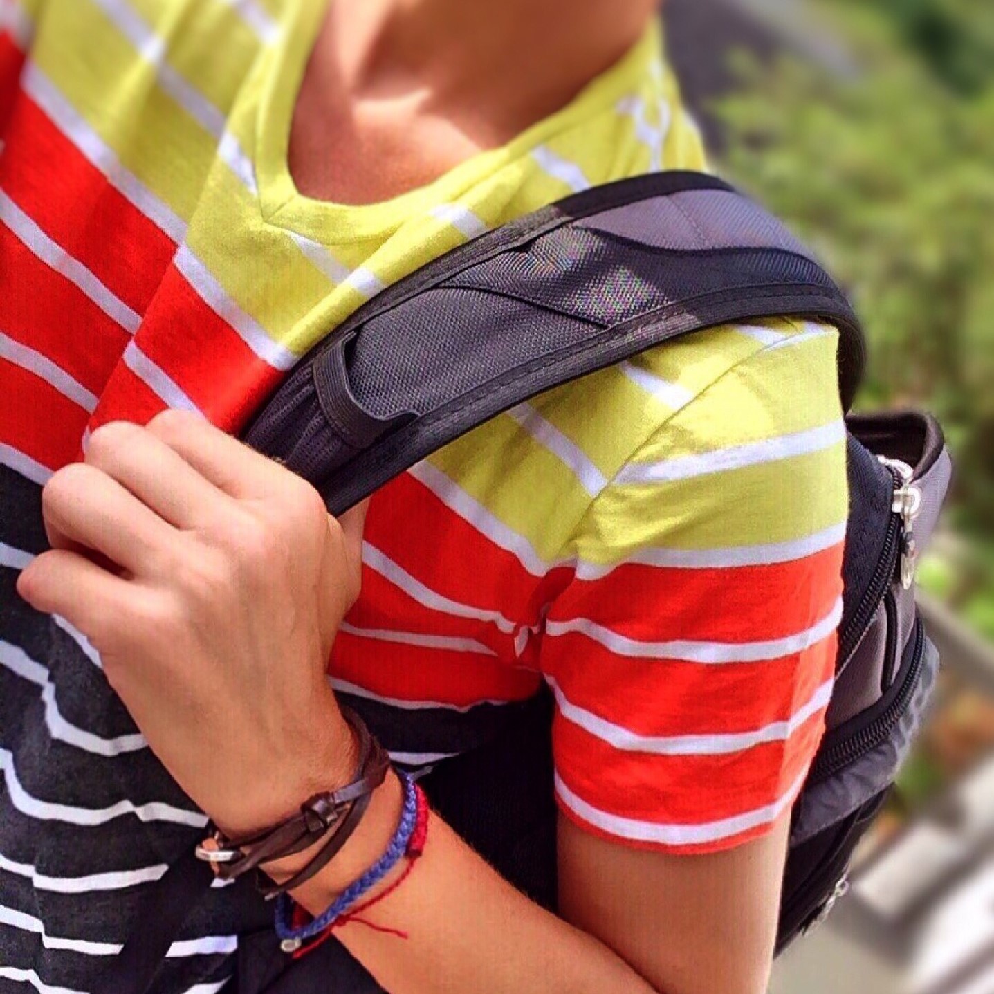 Student with backpack