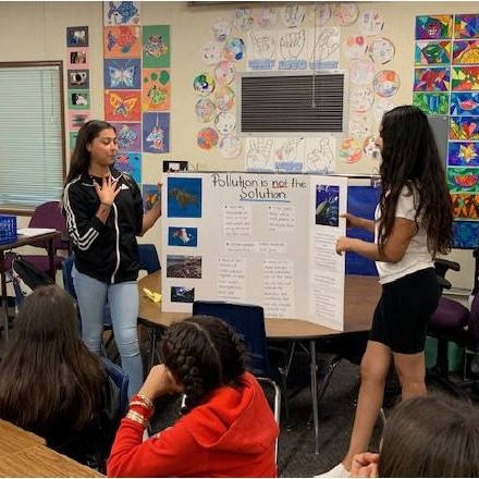 Students making presentation