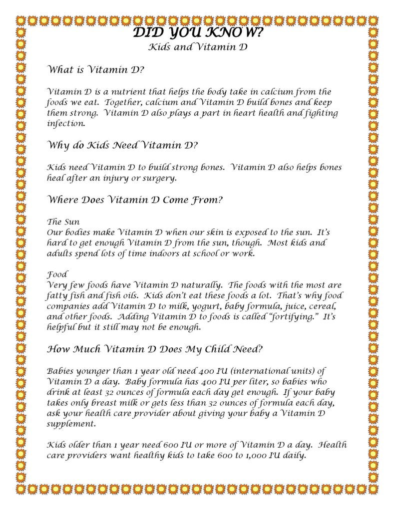 Did You Know Flyer Vitamin D
