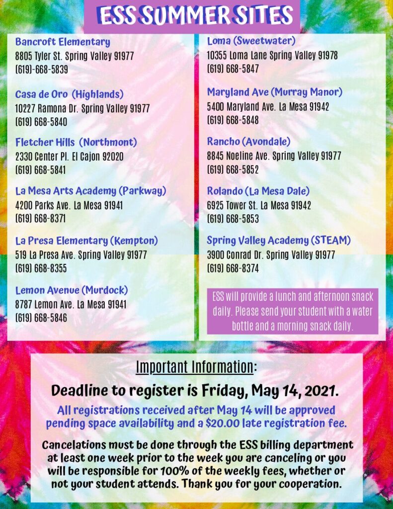 Breaks & Non-School Days – La Mesa-Spring Valley Schools